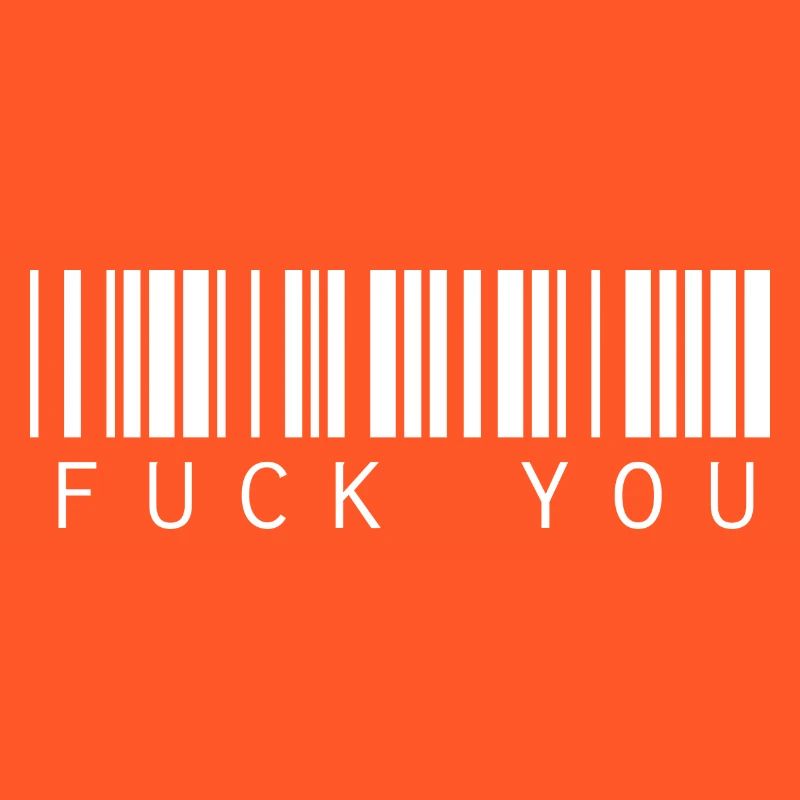 Fuck You Fuck Off Strichcode Barcode Cooler Spruch