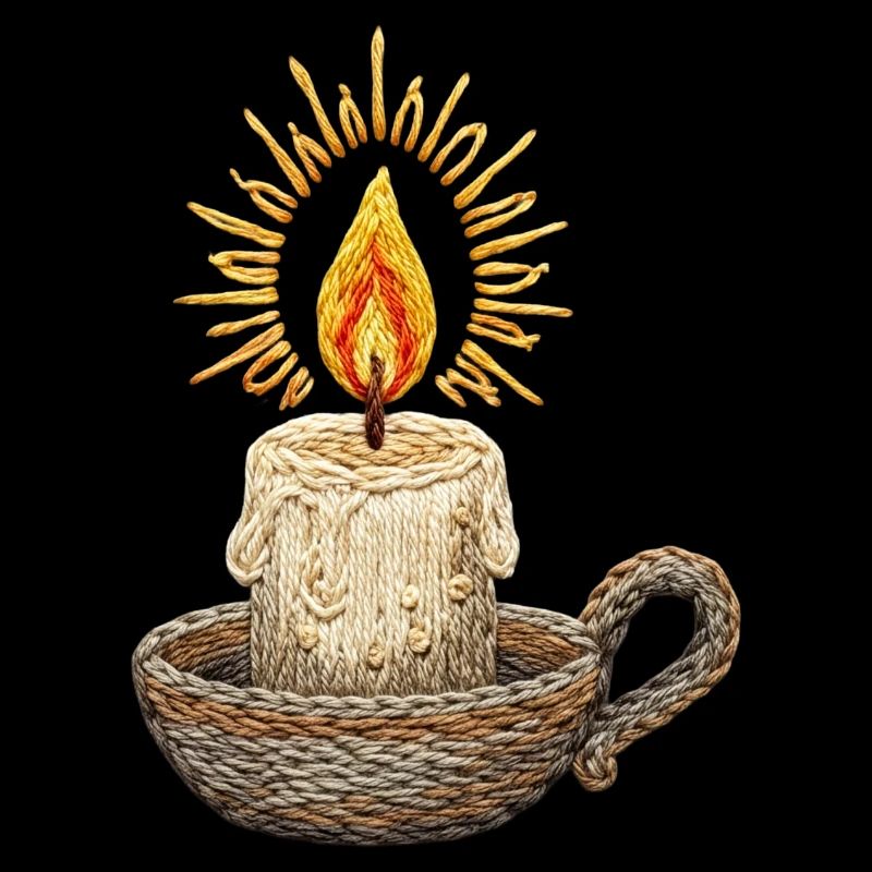 Embroidered candle – atmospheric light design