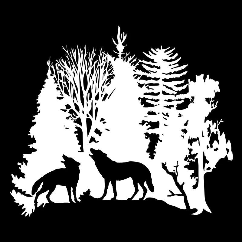 wolf raubtier rudel wald baum bäume wild tier wolf