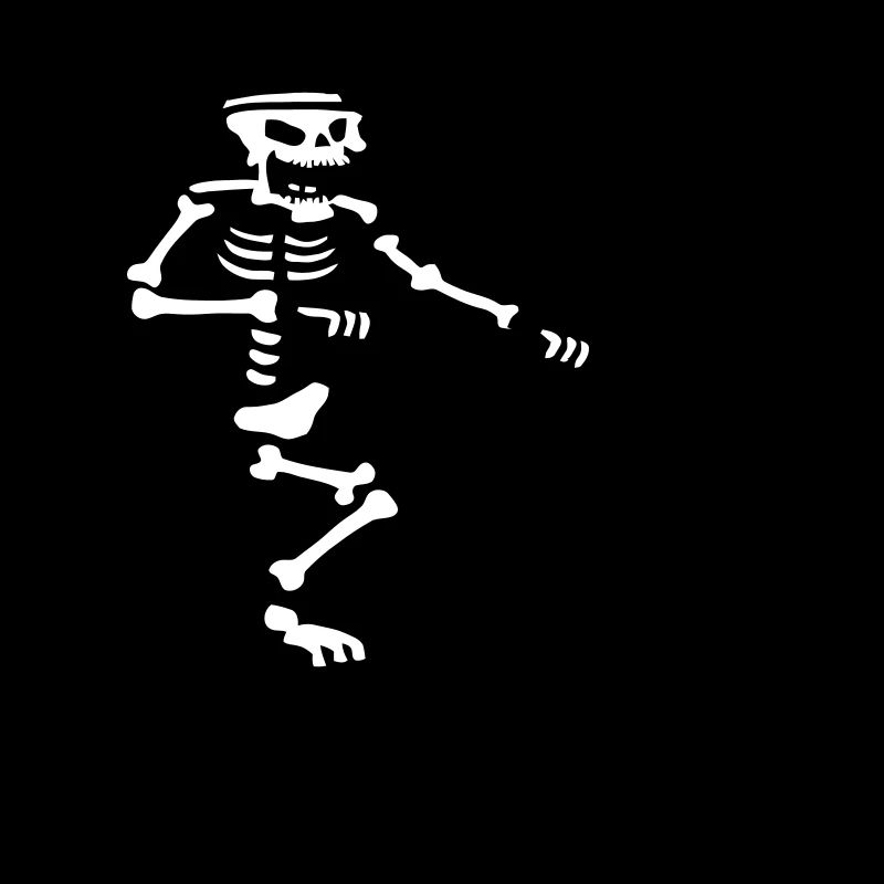 Skeleton with cylinder engine driving cross Bik