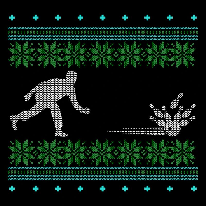 terrain de boules laid noël pull sport bowling cadeau