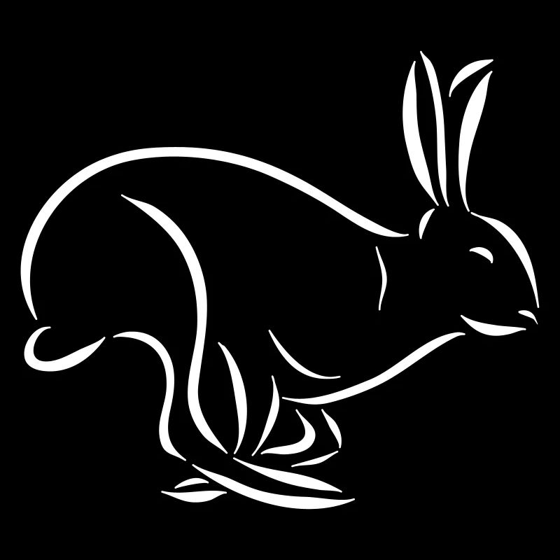 running Hare Hare long ear spoon drawing
