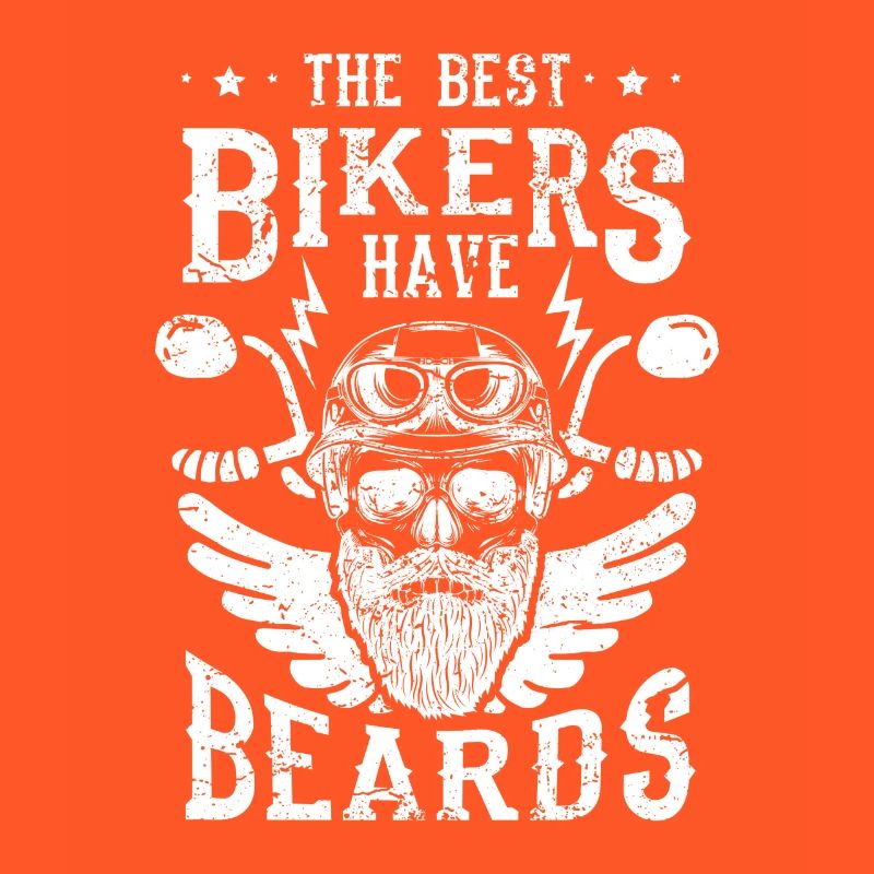 The best bikers have beards - skull motorcycle