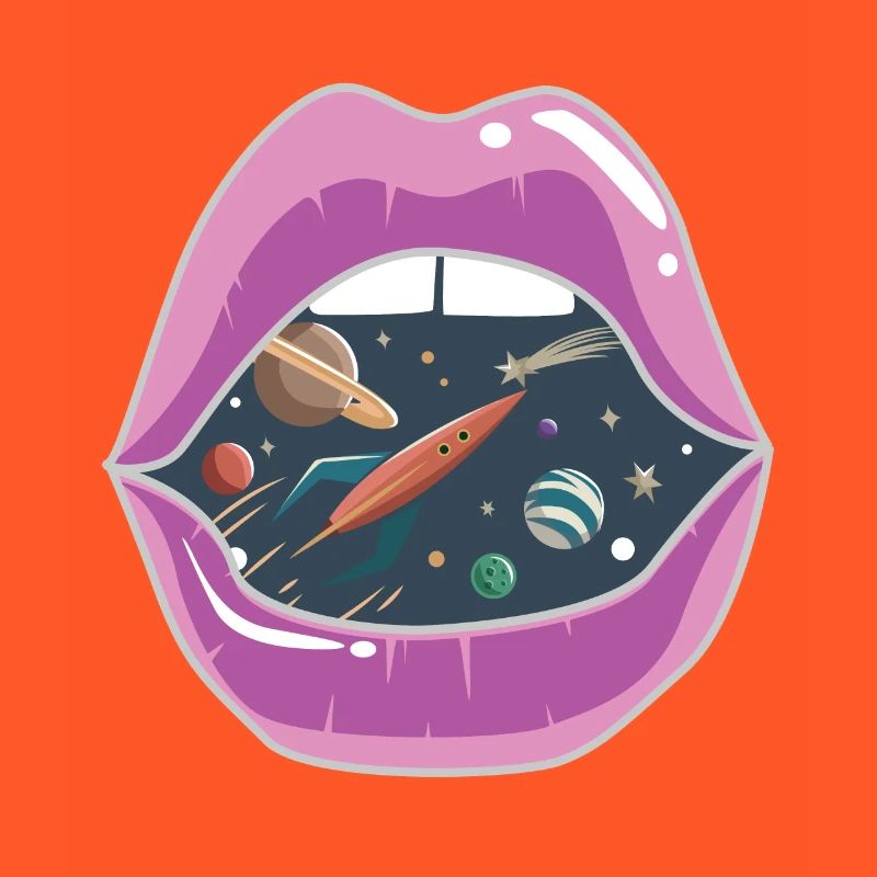 Pink lips / space