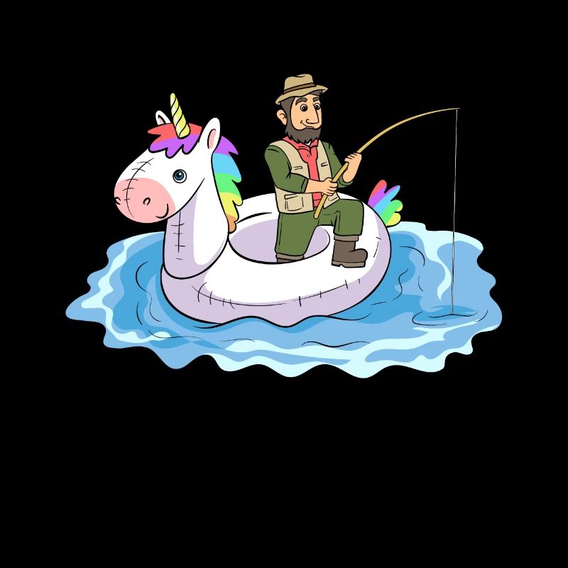 Fishing unicorn flotation rubber boat angler