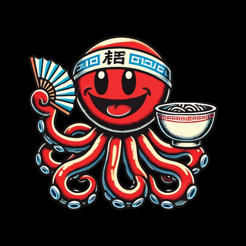 Japanisch Anime Ramen Nudeln Krake Spaß