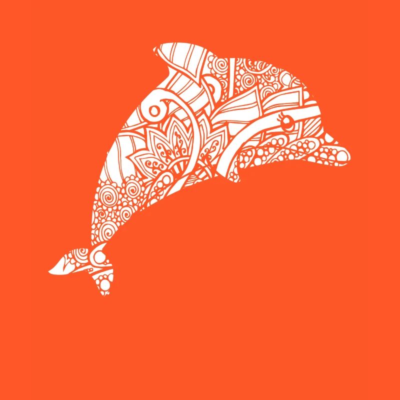 Dolphin Dolphin Floral Pattern
