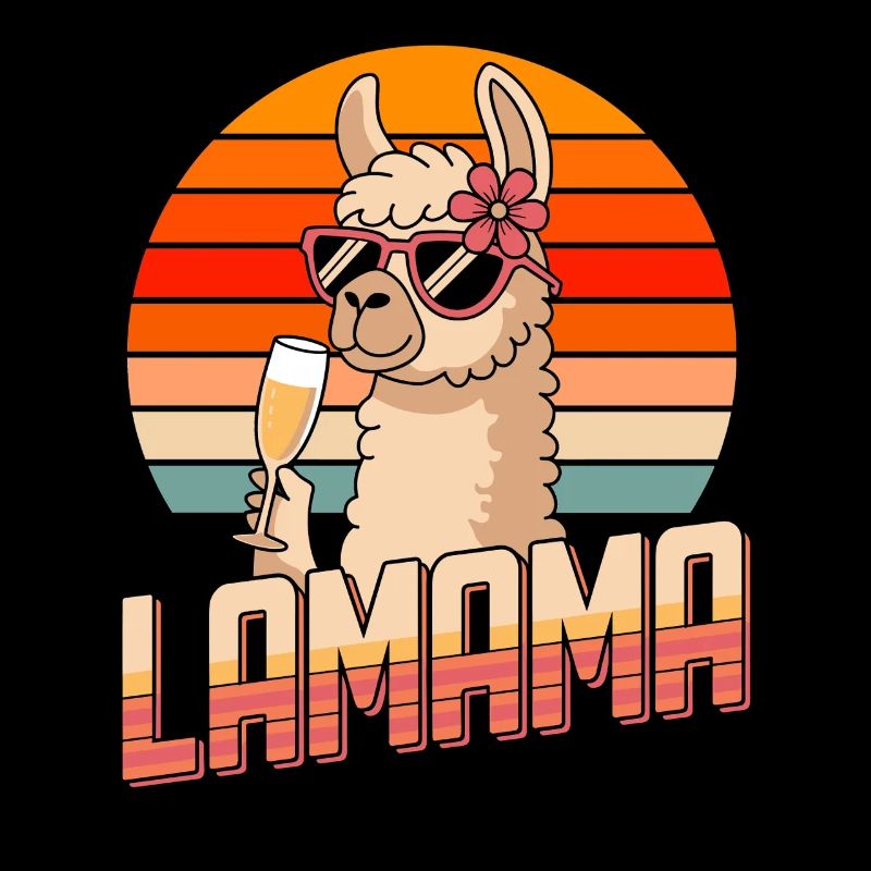 Lama Alpaka Sekt Lamama Coole Mama Liebe Muttertag