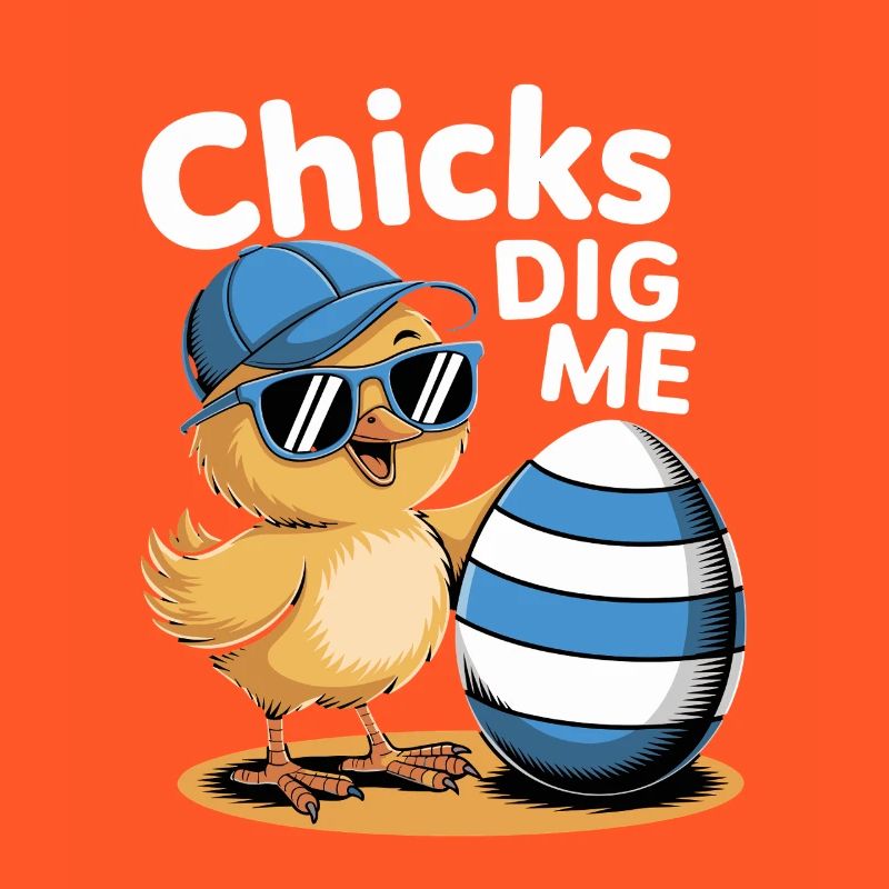 Funny Chick With Hat And Egg - Chicks Dig Me