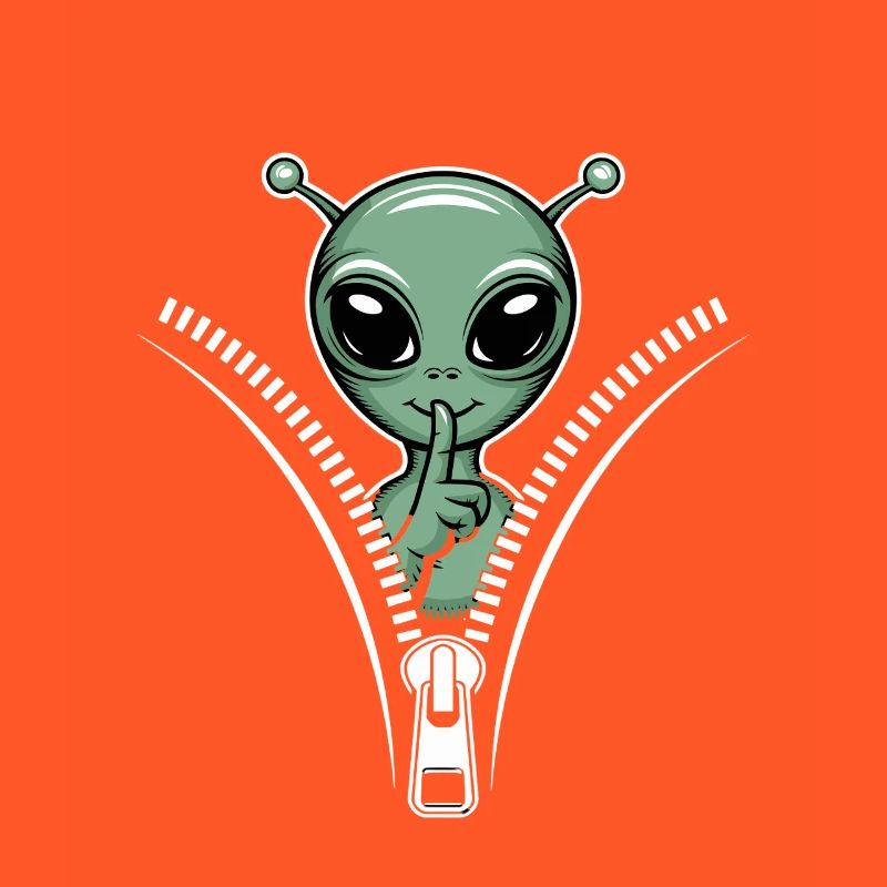 Drôle d’extraterrestre avec conception de fermeture éclair