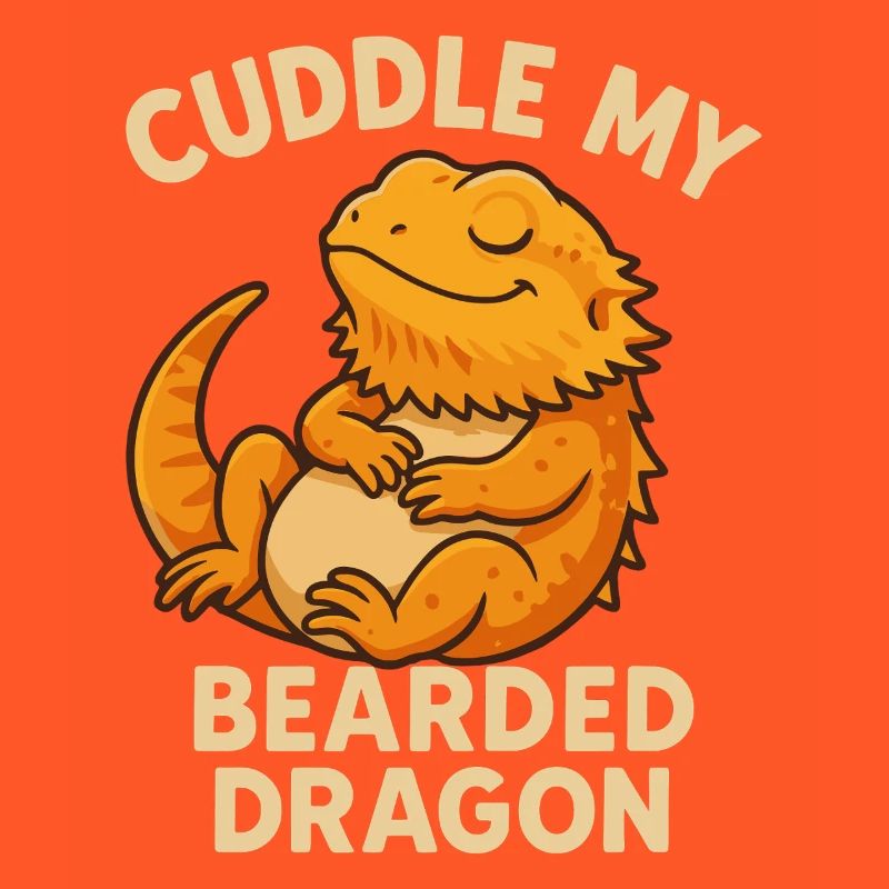 Cuddle with bearded dragon motif