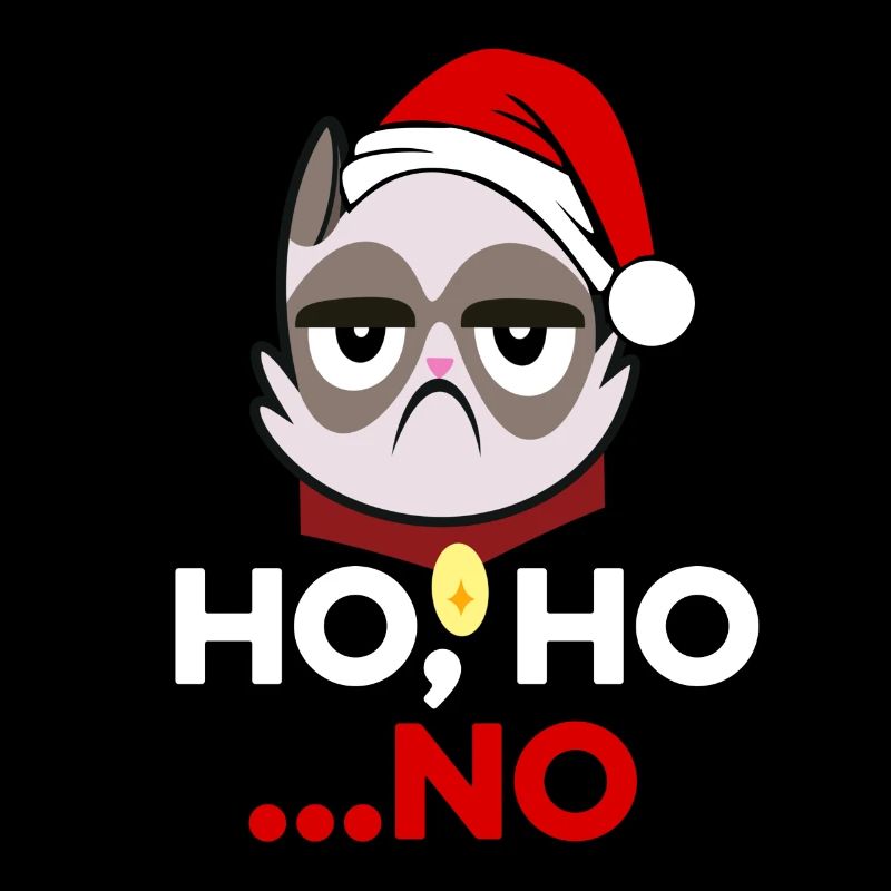 Ho Ho No Funny Grumpy Anti Christmas Cat Hater