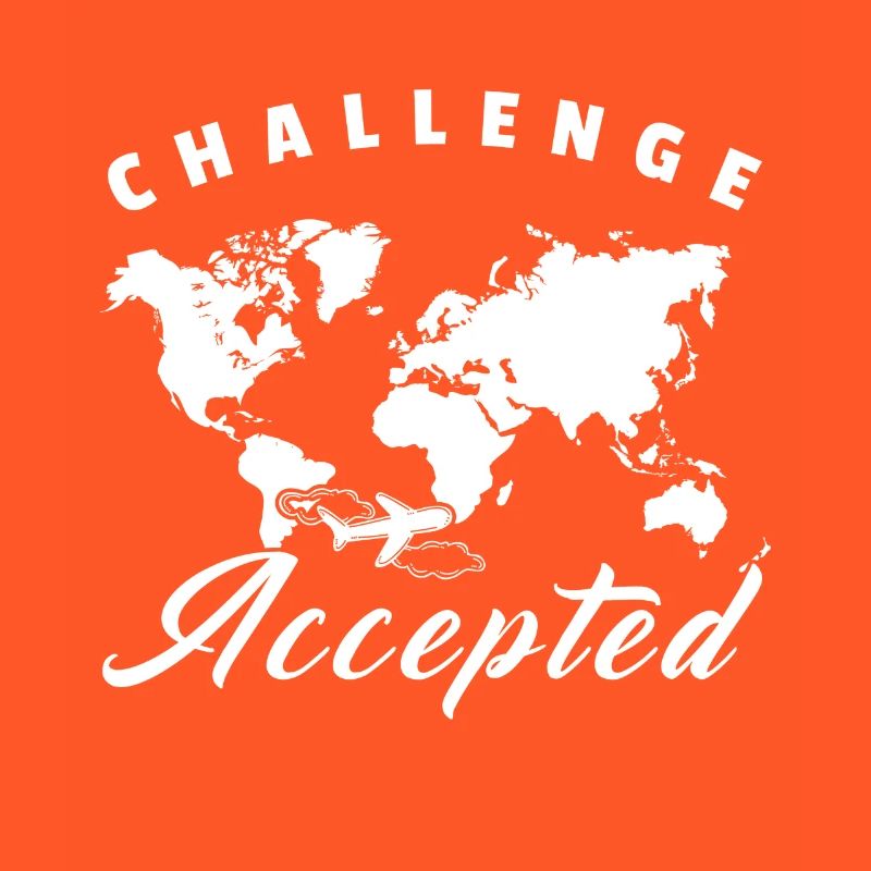 Challenge Accepted Gift World Map World Tour