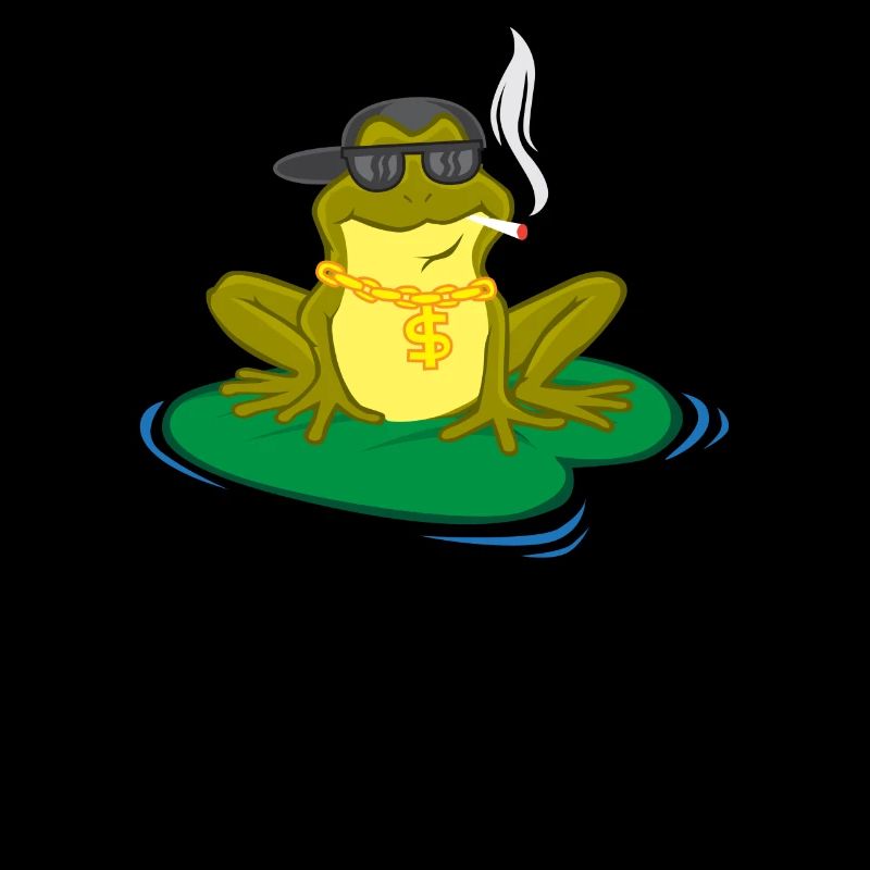 Frosch Kette Kappe Brille Zigarette Funny Geschenk