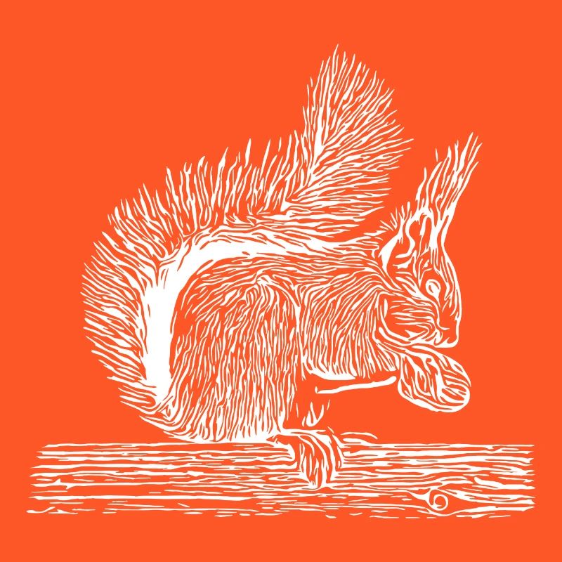 Süßes Eichhörnchen mit Nuss