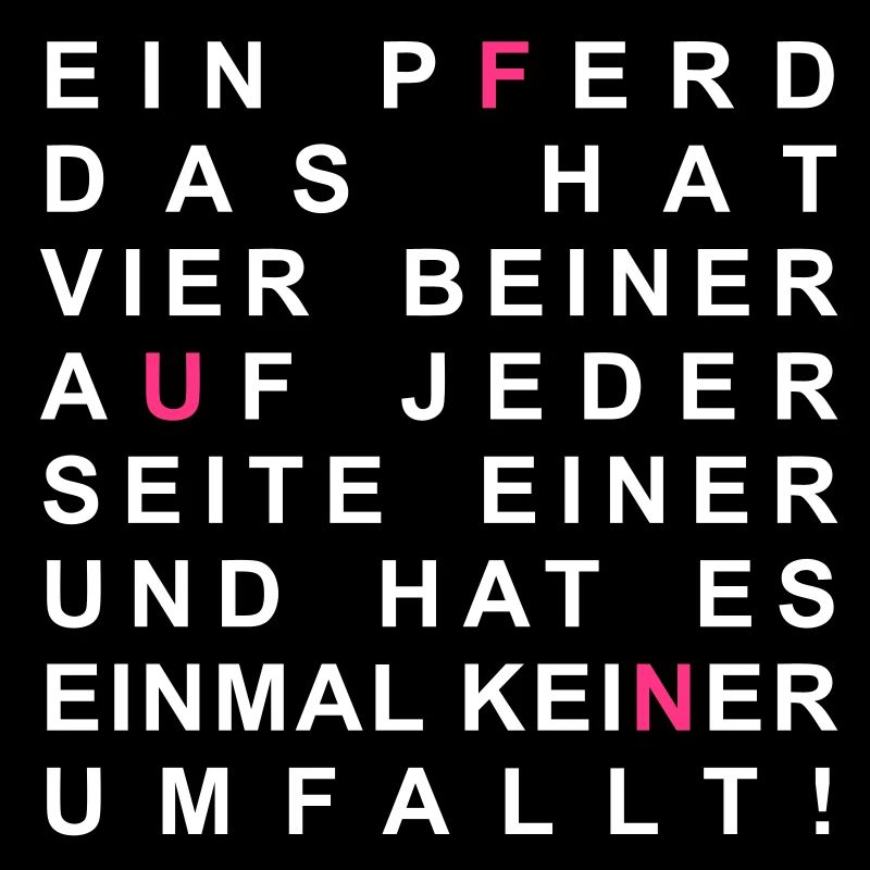 Ein Pferd, das hat vier Beiner