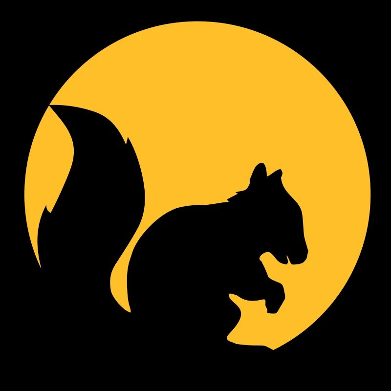 moon night sun circle round logo silhouette black