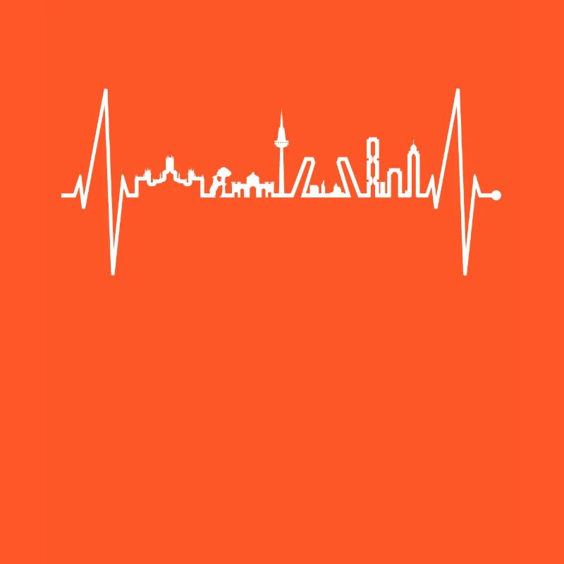 Madrid Skyline Heartbeat Spain Silhouette Pulse