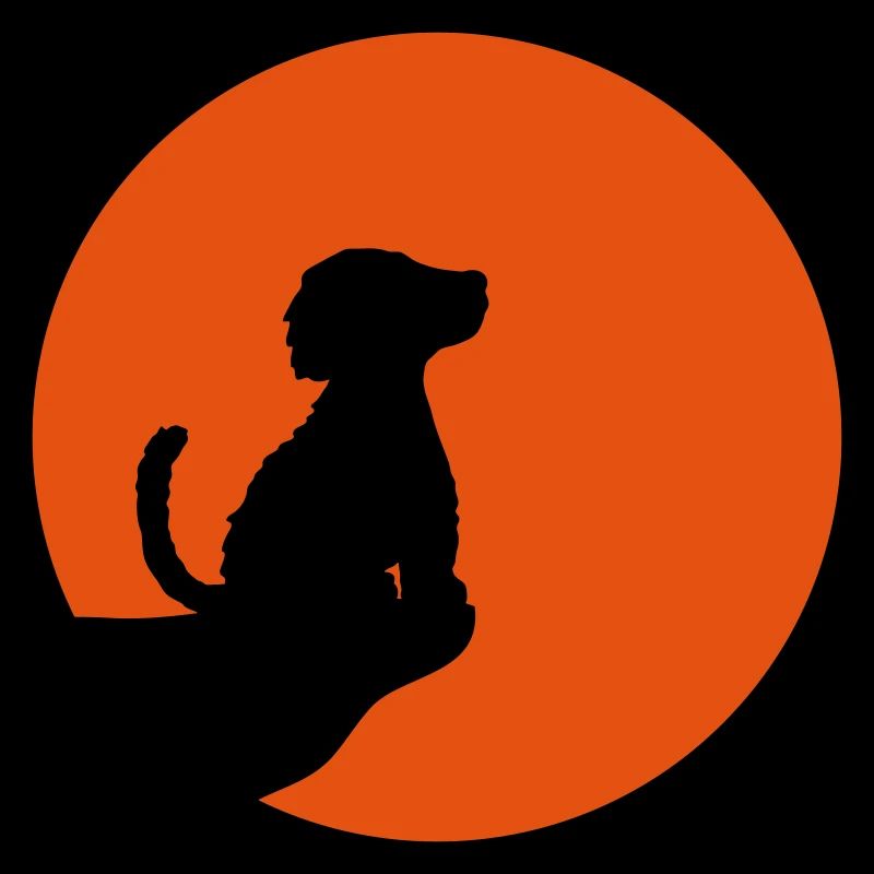 Sitzender Hund Klippe Mond