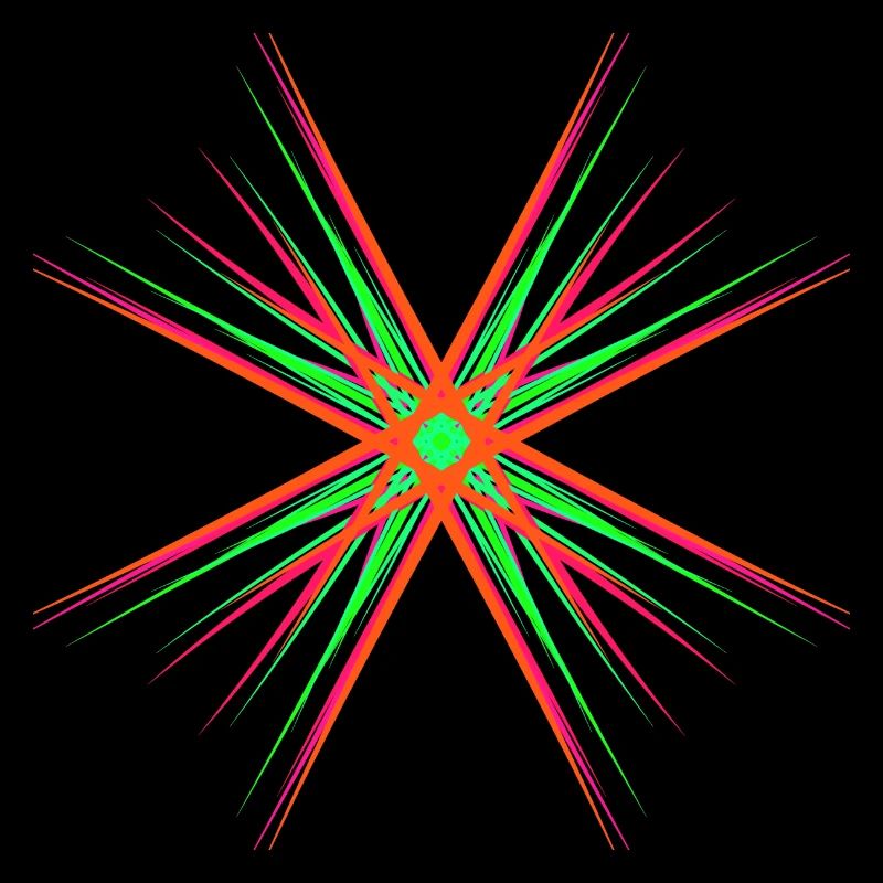 Étoile composée de plusieurs couleurs vives