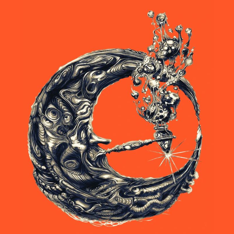 Moon with a pipe