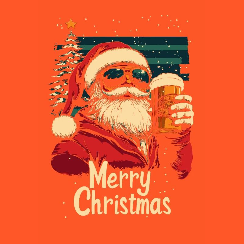 Weihnachtsmann mit Bier Weihnachtsfeier