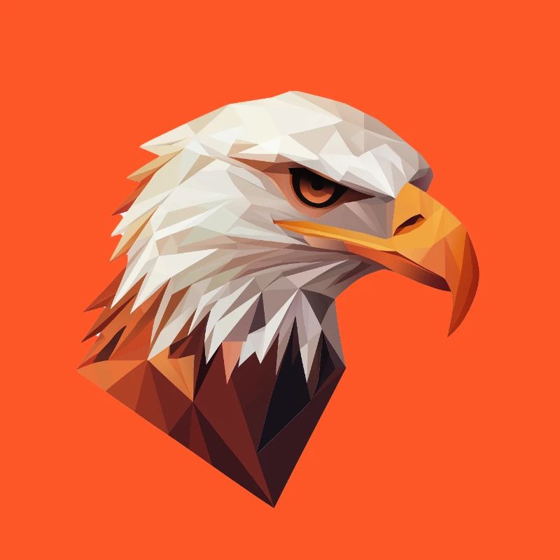 Conception de logo Eagle Head Low Poly Art