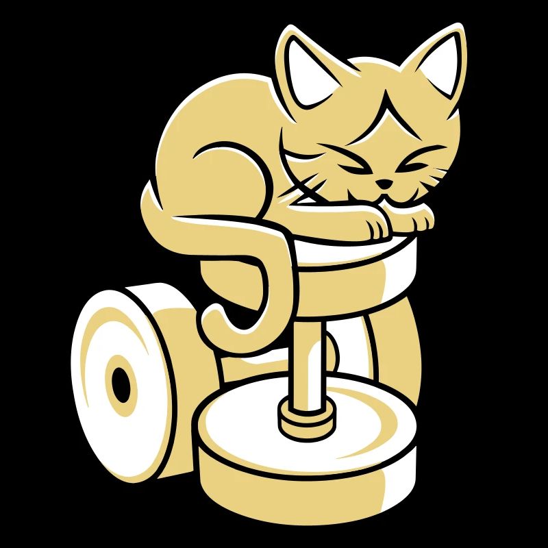 Katze auf Hantel