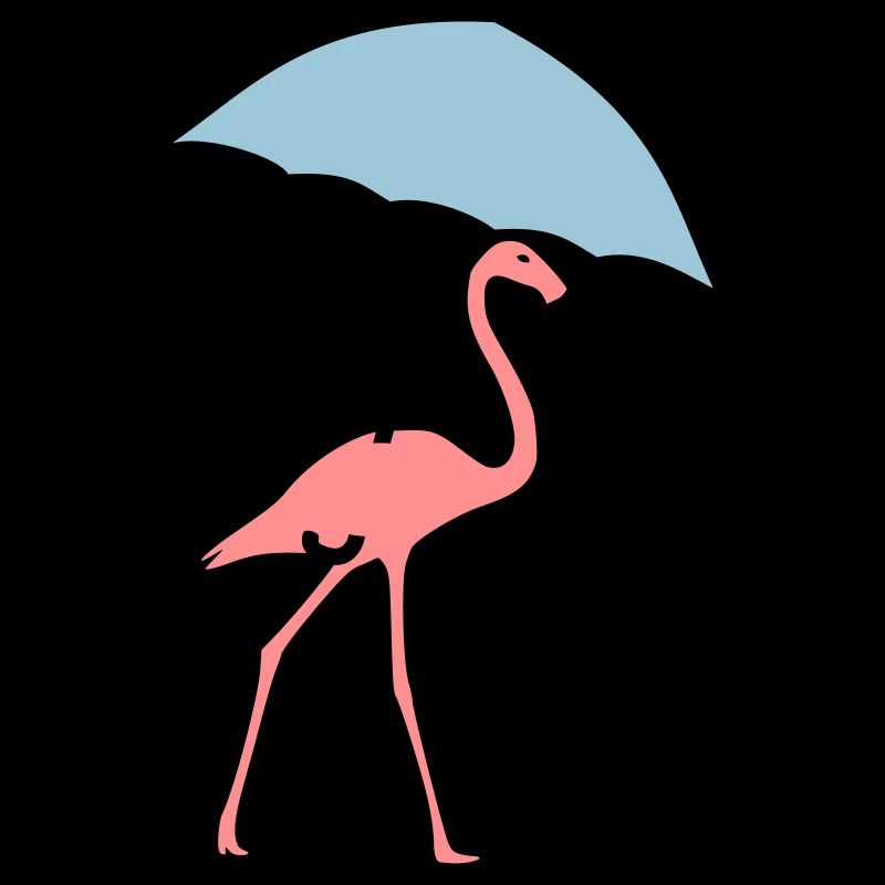Flamingo mit Regenschirm oder Sonnenschirm