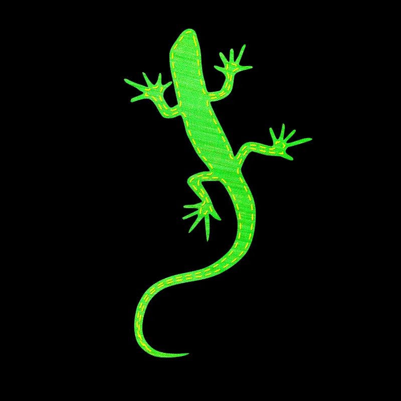 Green Gecko sewn from fabric