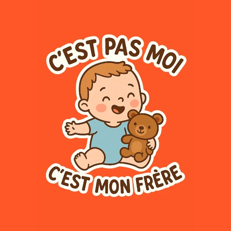 C'est pas moi c'est mon frère. Bébé humour mignon
