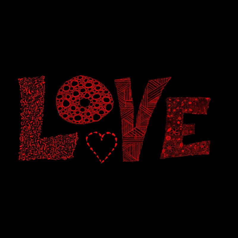LOVE mit Herz - rot