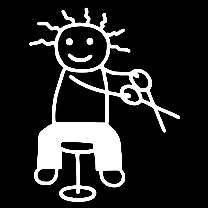 Strichmännchen mit Schere