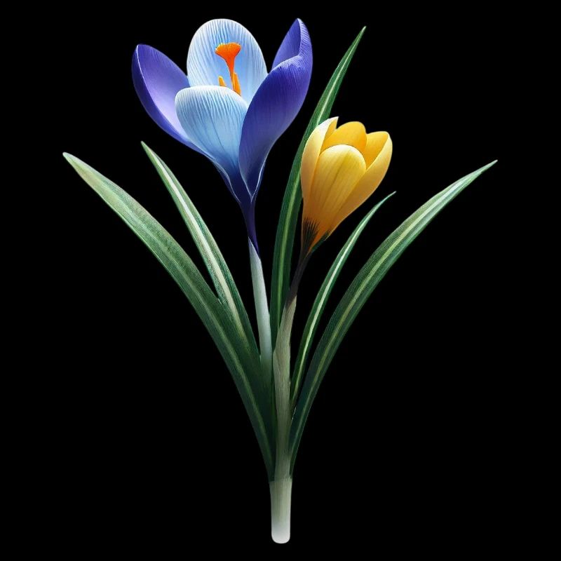 Bleu Jaune Crocus Fleur Printemps Fleur Floral