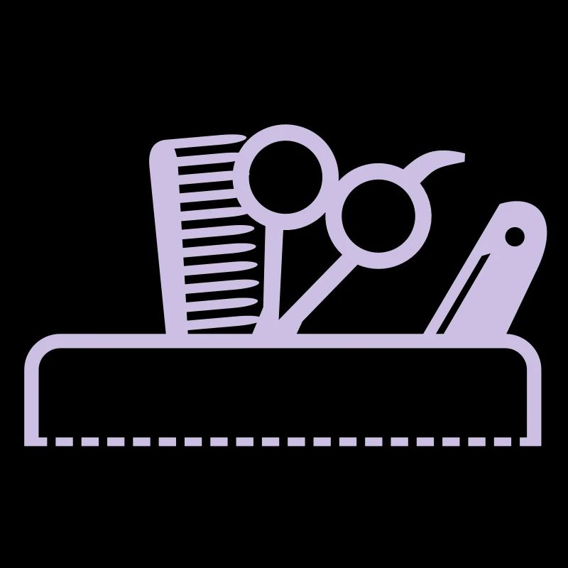 Peigne et ciseaux dans les outils sac / barbier