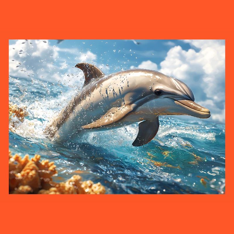 Springender Delfin Tümmler Meeressäuger