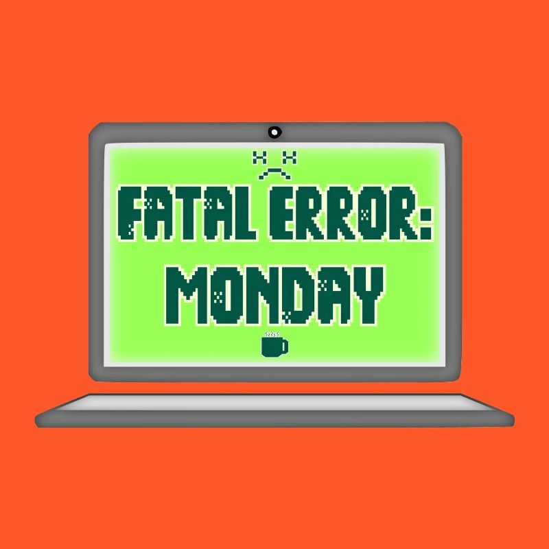 Fatal Error I Hate Mondays Geek Tech Sarcastic