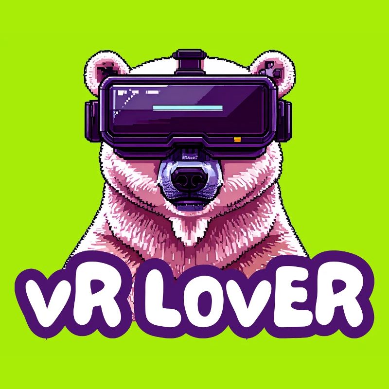 VR Bär mit Virtual Reality Brille