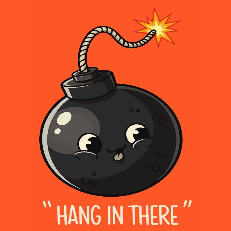 Kawaii Exploding Bomb Comic Design