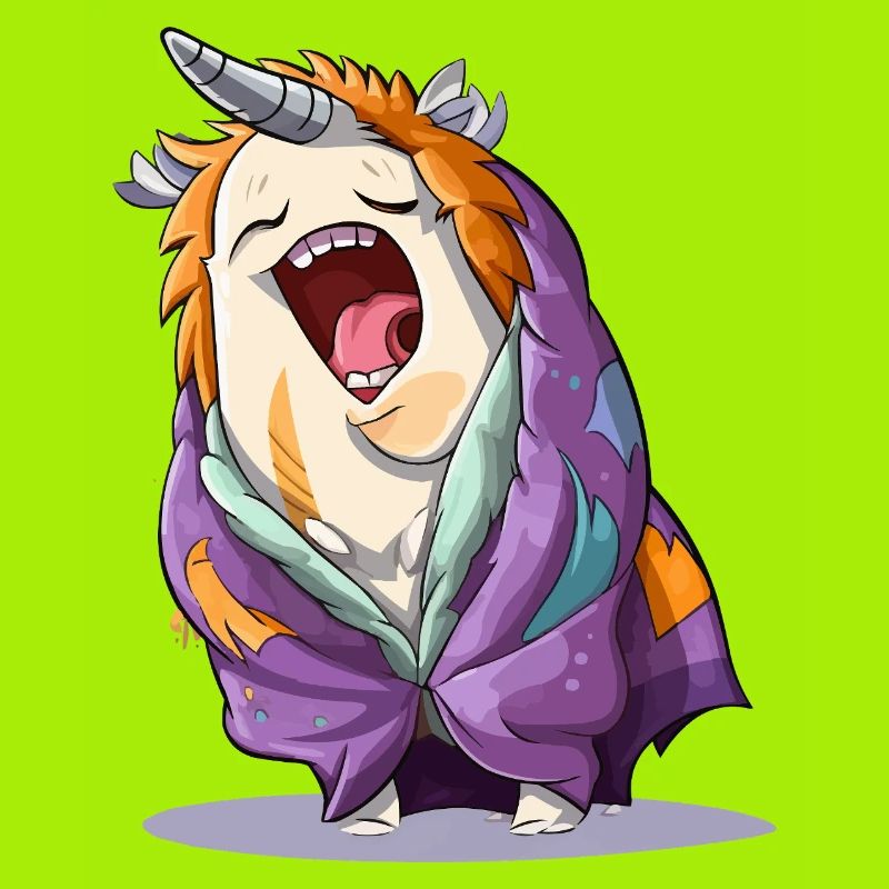 Licorne bâilleuse avec écharpe