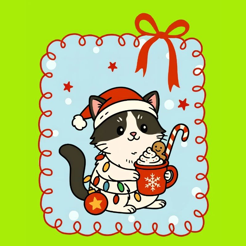 Chat à Noël