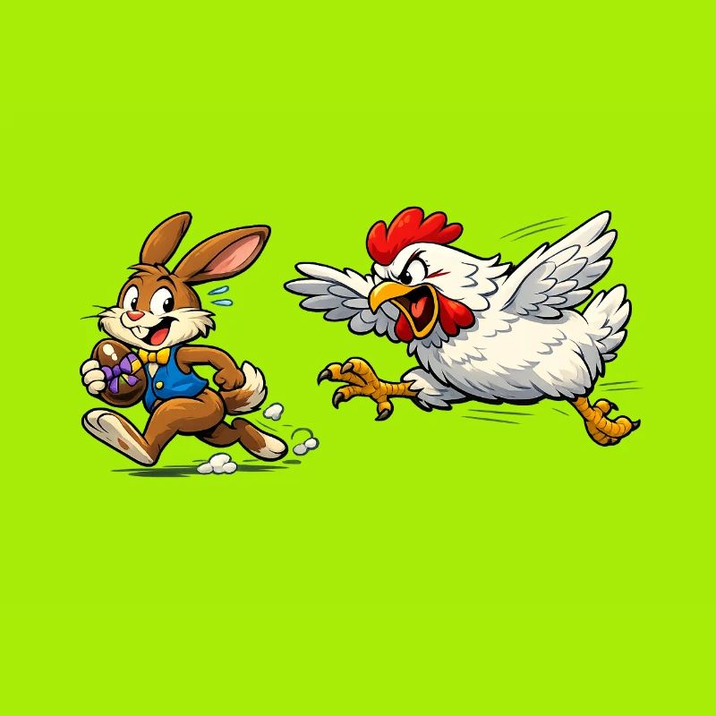 Easter bunny and chicken