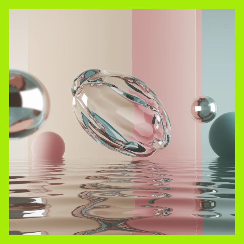 Reflets pastel dans sphère abstraite