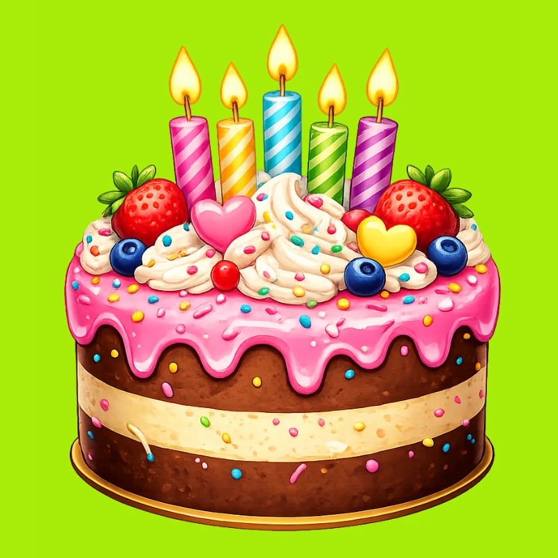 Birthday cake with candles