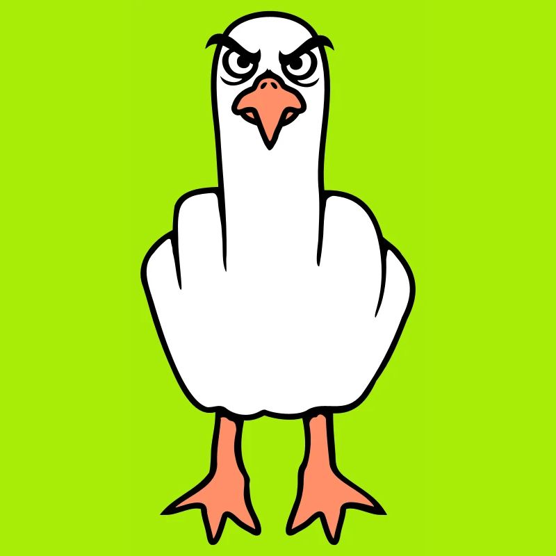 Mouette majeur insulte doigt puant vilain