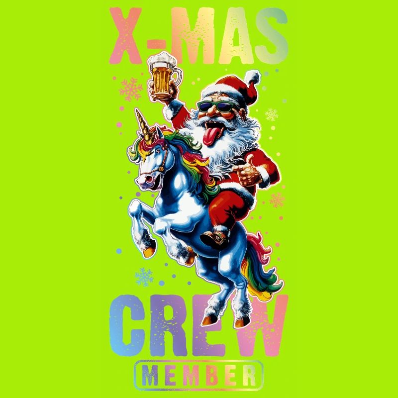 Weihnachts Crew Weihnachtsmann Einhorn