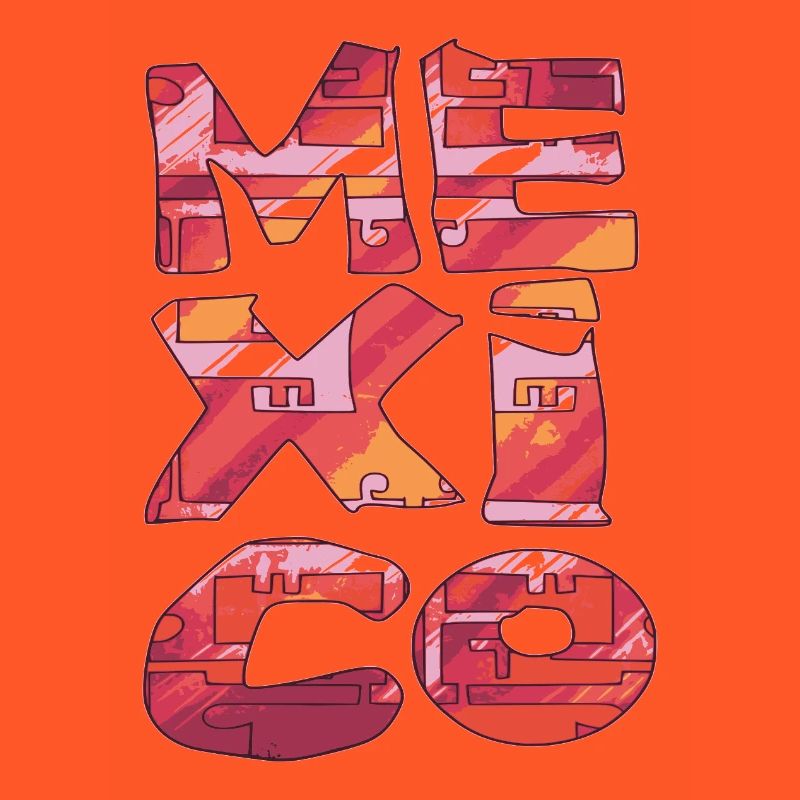 Mexico Brick Pattern Letters