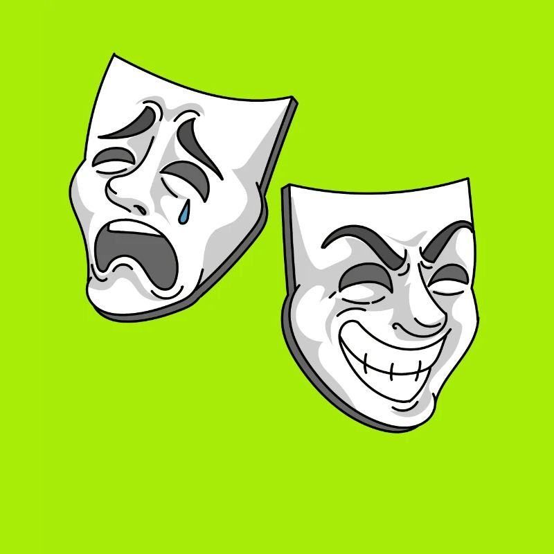 Conception de masques de tragédie de comédie de théâtre