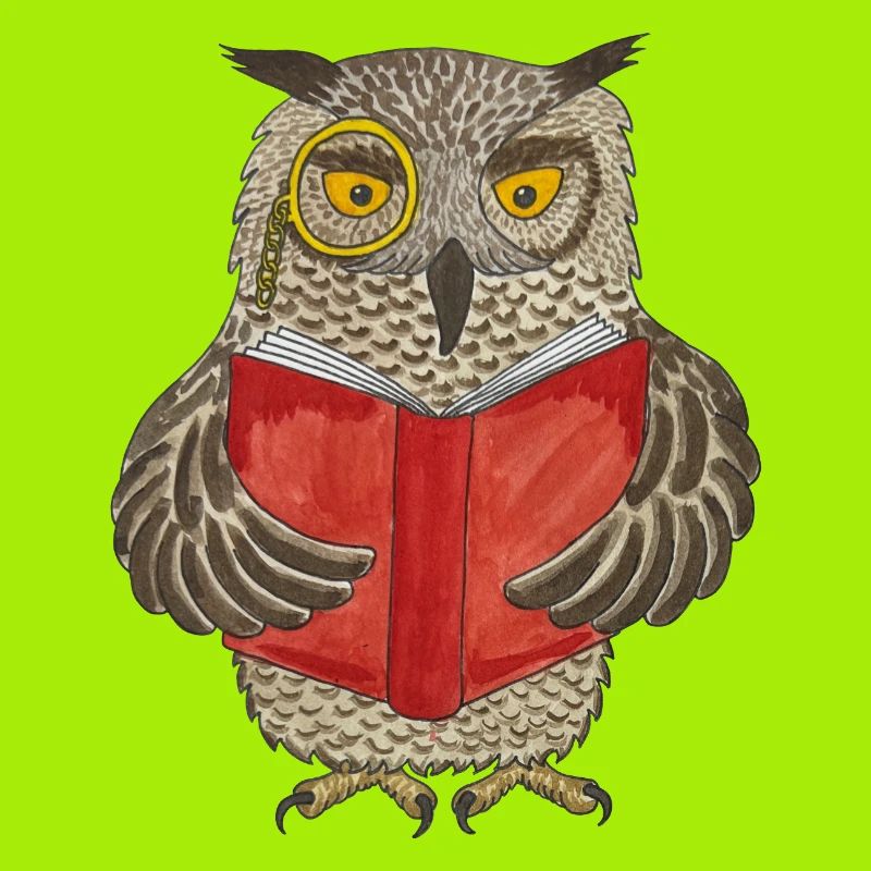 Leseeule Eule Bücherwurm lesen Buchliebe Leseratte