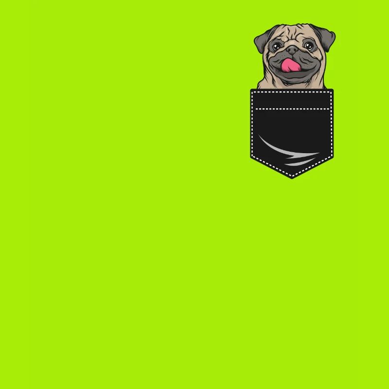 Mops Hund in Hemdtasche Geschenk Pocket